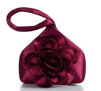 BABEYOND Handtasche Damen mit Rosenverzierung, Elegante Clutch für Abendparty & 1920er Jahre - Abschlussball, Hochzeit Brautzubehör（Rot）