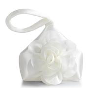 BABEYOND Handtasche Damen mit Rosenverzierung, Elegante Clutch für Abendparty & 1920er Jahre - Abschlussball, Hochzeit Brautzubehör（Weiß）