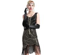 BABEYOND Retro 1920s Stil Damen Kleid Karneval Flapper Kleid V Ausschnitt Troddel Gatsby Mottoparty Damen Kostüm Kleid