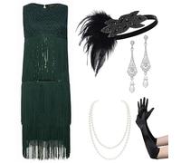 BABEYOND Women’s 1920s Charleston Dress - Knee-Length Cocktail Party Dress - 20s Flapper - Women’s Gatsby Costume Dress - Cocktail