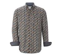 BABISTA Herren Cordhemd Lorivan |Freizeithemd | Blumenprint | Reine Baumwolle | große Größen L-5XL dunkelblau, 43/44