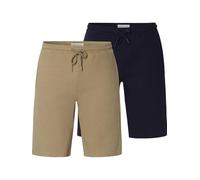 Sweatbermudas BABISTA "Doppelpack Sweatbermuda QARIN", Herren, Gr. XL, N-Gr, beige (beige dunkelblau), Obermaterial: 100% Baumwolle CO., Hosen (51174465-XL) beige dunkelblau
