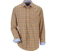 BABISTA Herren Flanellhemd Floreverti stylisches Karohemd aus Flanell mit Kentkragen und Brusttasche, warmes Hemd mit weichem Griff für Herbst und Winter, Reine Baumwolle gelb, XL - 43/44