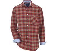 BABISTA Herren Flanellhemd Floreverti stylisches Karohemd aus Flanell mit Kentkragen und Brusttasche, warmes Hemd mit weichem Griff für Herbst und Winter, Reine Baumwolle rot, M - 39/40