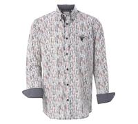 BABISTA Herren Hemd Lomiro | Langarmhemd |Freizeithemd | Musterprint | Reine Baumwolle | große Größen L-5XL weiß, 43/44