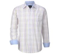 BABISTA Herren Hemd Milanvetta | Karohemd | Kentkragen | Reine Baumwolle | große Größen L-5XL weiß, 43/44