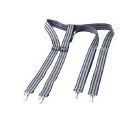 BABISTA Herren Hosenträger Helvaro | X-Form | elastisch | verstellbar | gestreift | Länge 130 cm | mit Clips Blau, 130