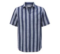 BABISTA Herren Kurzarmhemd Bellanza Sommer-Hemd modisches-Muster, Freizeit-Hemd Brusttasche Button-Down-Kragen leicht & bequem Casual stylisch für Männer, 100% Baumwolle blau, 2XL (XXL) - 45/46
