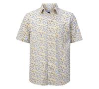 BABISTA Herren Kurzarmhemd Bellanza Sommer-Hemd modisches-Muster, Freizeit-Hemd Brusttasche Button-Down-Kragen leicht & bequem Casual stylisch für Männer, 100% Baumwolle beige, XL - 43/44