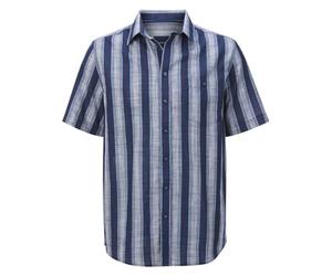 BABISTA Herren Kurzarmhemd Bellanza Sommer-Hemd modisches-Muster, Freizeit-Hemd Brusttasche Button-Down-Kragen leicht & bequem Casual stylisch für Männer, 100% Baumwolle blau, L - 41/42
