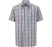 BABISTA Herren Kurzarmhemd Navor Karohemd Männer, Kurzarm Freizeit-Oberteil Reine Baumwolle, Kentkragen Brusttasche, Regular-fit Business Casual Sommer-Look kariert blau, 2XL (XXL) - 45/46