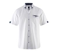 BABISTA Herren Kurzarmhemd Stefzite Elegantes Kurzarmhemd für Männer, Hochwertige Baumwoll-Freizeitmode bis 4XL, Stylische Kontrastdetails, Komfortabler Regular-fit-Schnitt weiß, 51/52