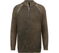 Troyer BABISTA "Pullover TILZIANO" Gr. M, braun, Herren, Obermaterial: 100% Baumwolle CO., unifarben, Pullover, im Used-Look (26389423-M) braun