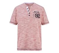 BABISTA Herren T-Shirt Toscarello Henleyshirt aus pflegeleichter Baumwoll-Mischung - Streifen-Optik mit bedrucktem Garn, stylisch modern und leicht, ideal für warme Tage, Freizeit & Alltag rot, 52/54