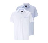 Kurzarmhemd BABISTA "Doppelpack Hemd THARIN", Herren, Gr. M, weit, weiß (weiß hellblau), Obermaterial: 100% Baumwolle CO., Hemden (89663416-M) weiß hellblau