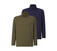 Rollkragenshirt BABISTA "Doppelpack Langarmshirt ULOR", Herren, Gr. XL, blau (dunkelblau oliv), Obermaterial: 100% Baumwolle CO., Shirts (75336238-XL) dunkelblau oliv