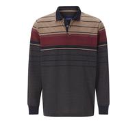 Langarm-Poloshirt BABISTA "Langarm-Poloshirt FILOSSI", Herren, Gr. L, dunkelblau beige gestreift, Obermaterial: 62% Baumwolle CO. 38% Polyester PES., casual, regular fit normal, ohne Ausschnitt, Langa