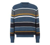 Rundhalspullover BABISTA "Pullover TORIVARA", Herren, Gr. XXL, blau (petrol gestreift), Obermaterial: 55% Polyacryl PAN. 45% Baumwolle CO., gestreift, normal, Rundhals, Pullover Rundhalspullover, mit