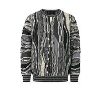 Rundhalspullover BABISTA "Pullover FABISANTO", Herren, Gr. L, grau (dunkelgrau gemustert), Obermaterial: 55% Polyacryl PAN. 40% Schurwolle WV. 5% Polyamid ECONYL PA ECONYL., gemustert, casual, normal,