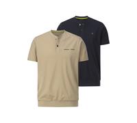 BABISTA Regular Fit T-Shirt Henleykragen Doppelpack beige, Einfarbig
