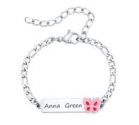 Baby Armband mit Namen Taufarmband Mädchen Junge - Personalisierte Namensarmband mit Gravur Kinderarmband mit Telefonnummer Individuelle Armbänder für Geburt Taufe Geschenke Silber Bär