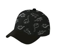Baby Baseballkappe, Dinosaurier Muster Baseballmütze, Baby Mütze Sonnenhut, Verstellbare Cartoon Kleinkind Sonnenhüte für Jungen Mädchen Kleinkind (DE/NL/SE/PL, Alter, 4 Jahre, 8 Jahre, Schwarz)