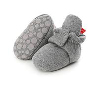 Baby Baumwolle Schuhe, Morbuy 0-18 Monate Einfarbig Babyschuhe Neugeborene Mädchen Kleinkind Weiche Alleinige Anti-Rutsch Krabbelschuhe Wanderer Schuhe (12cm / 6-12 Monate,Dunkelgrau)