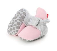 Baby Baumwolle Schuhe, Morbuy 0-18 Monate Einfarbig Babyschuhe Neugeborene Mädchen Kleinkind Weiche Alleinige Anti-Rutsch Krabbelschuhe Wanderer Schuhe (11cm / 0-6 Monate,Rosa grau)