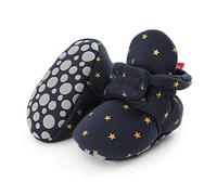 Baby Baumwolle Schuhe, Morbuy 0-18 Monate Sternendruck Babyschuhe Neugeborene Mädchen Kleinkind Weiche Alleinige Anti-Rutsch Krabbelschuhe Wanderer Schuhe (12cm / 6-12 Monate,Navy blau)