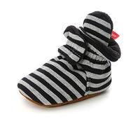 Baby Baumwolle Schuhe, Morbuy 0-18 Monate Streifendruck Babyschuhe Neugeborene Mädchen Kleinkind Weiche Alleinige Anti-Rutsch Krabbelschuhe Wanderer Schuhe (12cm/6-12 Monate,schwarze Streifen)