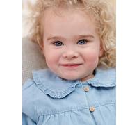 Baby Bluse aus Light-Denim, personalisierbar bleached Gr. 74 von vertbaudet