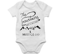 Baby Body Junge Mädchen - Aktuelle Trends - The Mountains are calling - 3/6 Monate - Weiß - bergsteiger geschenke für babys berg babybody berge baby-kurzarmbodys wandern bodys mountain babysachen