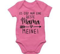 Baby Body Junge Mädchen - Es gibt nur eine beste Mama - Meine - 1/3 Monate - Pink - kurzarmbody muttertag muddi super babybody babykleidung jungen mama's mamas ist die kurzarm muttertagsgeschenk