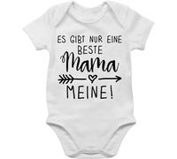 Baby Body Junge Mädchen - Es gibt nur eine beste Mama - Meine - 1/3 Monate - Weiß - kurzarmbody muttertag muddi super babybody babykleidung jungen mama's mamas ist die kurzarm muttertagsgeschenk