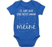 Baby Body Junge Mädchen - Es gibt nur eine beste Mama - Meine weiß - 6/12 Monate - Royalblau - tollste kurzarmbody muttertag muddi ist die strampler babykleidung jungen mama's mamas babybody