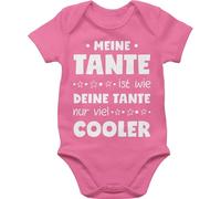 Baby Body Junge Mädchen - Meine Tante ist wie deine nur viel cooler weiß - 1/3 Monate - Pink - strampler von babykleidung tantes aunt coolste bodys ich hab die tante+baby-kleidung auntie babybody