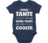 Baby Body Junge Mädchen - Meine Tante ist wie deine nur viel cooler weiß - 12/18 Monate - Navy Blau - strampler von babykleidung tantes aunt coolste bodys ich hab die tante+baby-kleidung auntie
