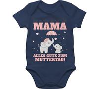 Baby Body Junge Mädchen - Muttertag - Du machst einen tollen Job Mama - 1/3 Monate - Navy Blau - mothers day muttertagsgeschenke muttertagsgeschenk elefant babybody für muttertagsbody muttertags