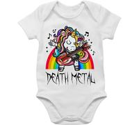 Baby Body Junge Mädchen - Sprüche - Death Metal Einhorn - Unicorn - 12/18 Monate - Weiß - babymode witzig spruch heavy bodys strampler mit lustigen sprüchen spruche band babysachen babygeschenk