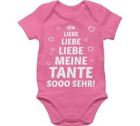 Baby Body Junge Mädchen - Sprüche - Ich liebe meine Tante so sehr - 1/3 Monate - Pink - geschenk für das von ihrer babymode witzig spruch aunt bodys i love auntie strampler mit lustigen sprüchen