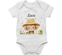 Baby Body Junge Mädchen - Süßer Safari Affe personalisiert I Affen Geschenk für Kinder mit Name I Affen Liebhaber I Affenmotiv I Kindermotiv Affe I Äffchen I Monkey I Safari Tiere - 1/3 Monate