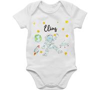 Baby Body Junge Mädchen - Weltall - Astronaut Kinder Raumfahrt Weltraum Planet Geschenk - 12/18 Monate - Weiß - strampler planeten rakete jungen nasa raketen astronauten name universum