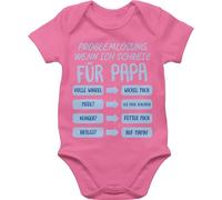 Baby Body Kurzarm - Geschenk zum Vatertag - Problemlösung wenn ich schreie für Papa blau - 3/6 Monate - Pink - zur geburt vatertagsbody papatagsgeschenk anleitung bodys vater dad baby-kleidung