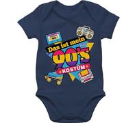Baby Body Kurzarm - Karneval & Fasching - Das ist mein 90er Jahre Kostüm I Neunziger Jahre I 90s I Fastnacht I Fasnacht I Fasnet - 1/3 Monate - Navy Blau - outfit tier faschings 90 bodies party