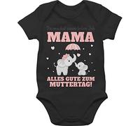Baby Body Kurzarm - Muttertag - Du machst einen tollen Job Mama - 3/6 Monate - Schwarz - mothers day muttertagsgeschenke muttertagsgeschenk elefant babybody für mädchen muttertagsbody muttertags