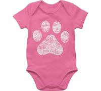 Baby Body Kurzarm - Tiermotiv Animal Print - High Five Hunde Pfote - 12/18 Monate - Pink - kleidung mit hundemotiv tiermotive paw bodys tiermotiven paws babysachen pfoten babybody beagle bz10