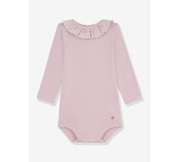 Baby Body mit Bubikragen aus Rippstrick für Mädchen PETIT BATEAU rosa Gr. 62