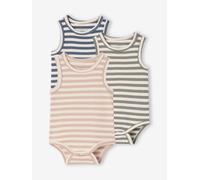 Baby Bodys 3er-Pack ärmellos Bio-Baumwolle blau Gr. 92/98 von vertbaudet