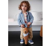 Baby Cargohose, Dehnbund mit Kordelzug cappuccino Gr. 92/98 von vertbaudet
