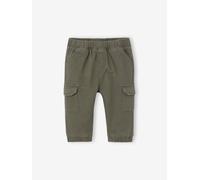 Baby Cargohose mit Dehnbund olivgrün Gr. 86 von Vertbaudet